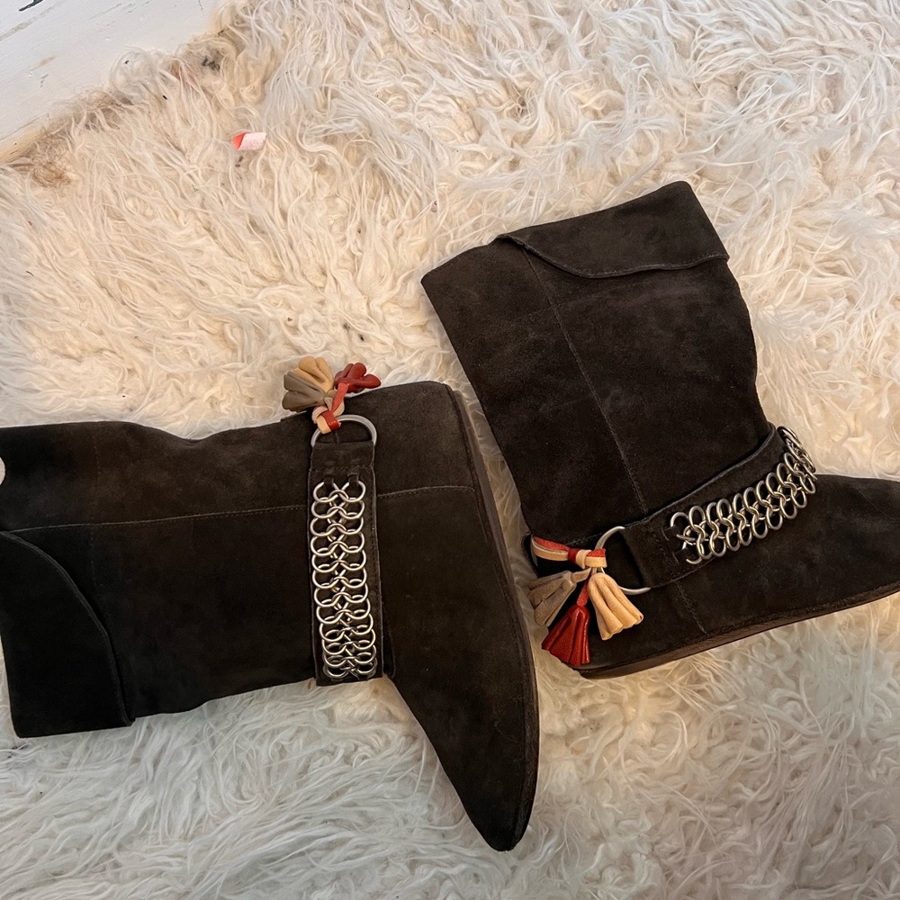 Isabel Marant for H&M suede tassled boots size 6.5 - Picture 8 of 12